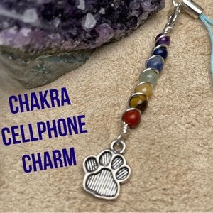 Chakra Crystals Cellphone Charm Artisan Designed Boho Style Jewelry